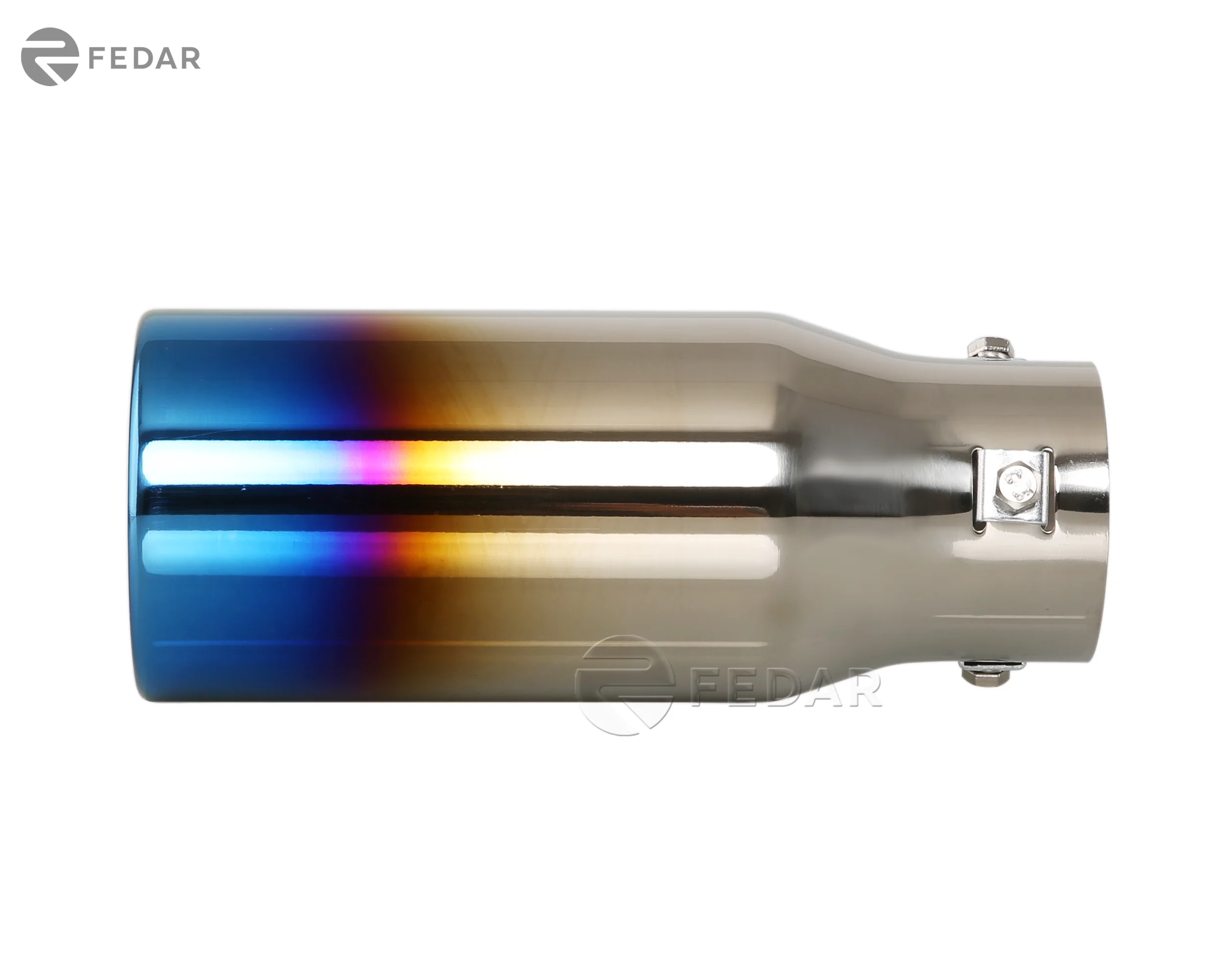 Fedar 2.75 Inlet 3.5 Outlet 8.5 Long Dual Wall Rolled Angle Cut Exhaust Tip Tail Pipe