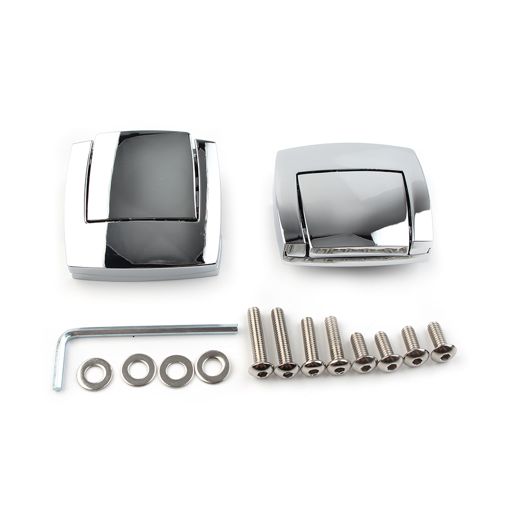 BFY 2x Chrome Motorbike Pack Trunk Lock Latches For Harley Davidson Touring Road King Electra Street Glide FLHX FLTR FLHT 1980-2013