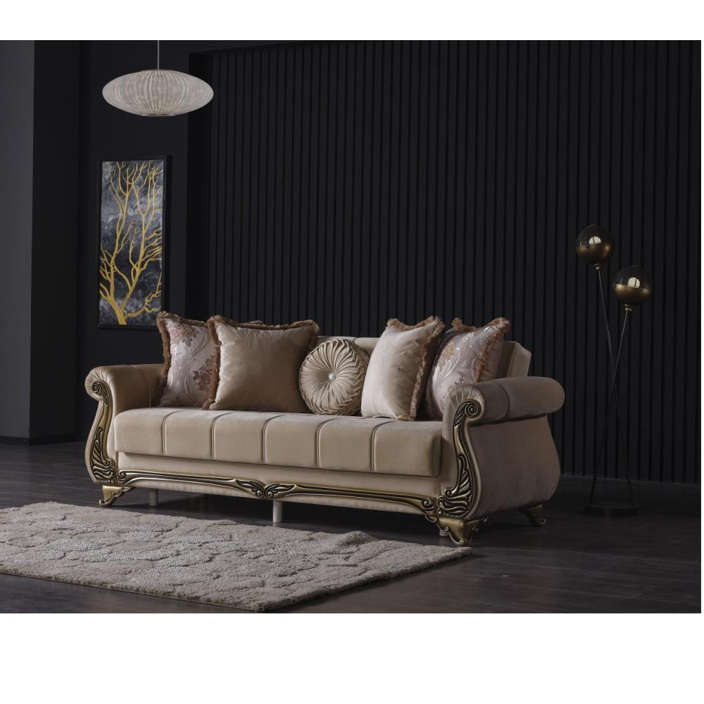 Furnia Karizma 3 Seat Sleeper, Beige