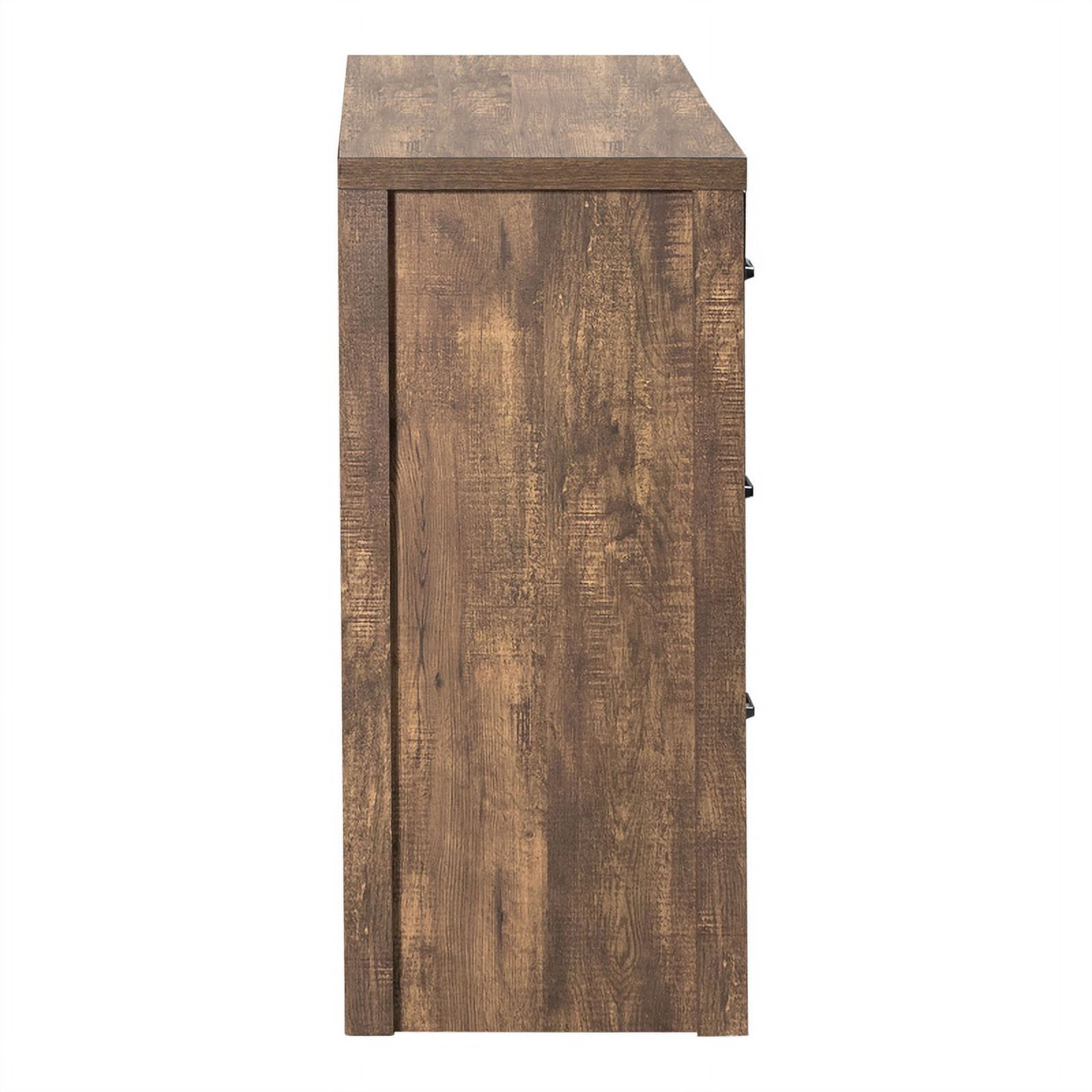 Furniture of America Wali Rustic Wood 6-Drawer Dresser in Walnut