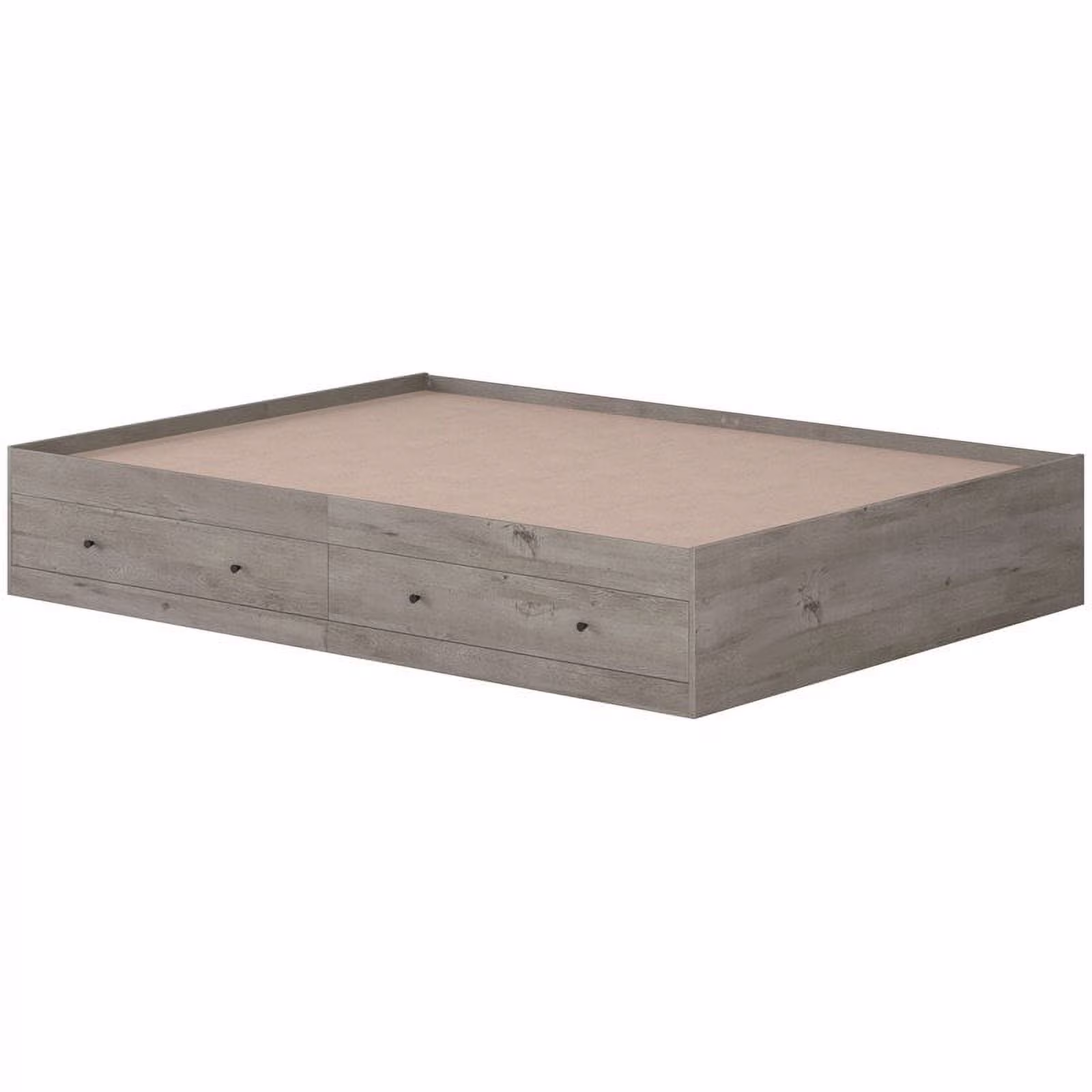 Pemberly Row Modern Engineered Wood Queen Storage Mates Bed in Oak