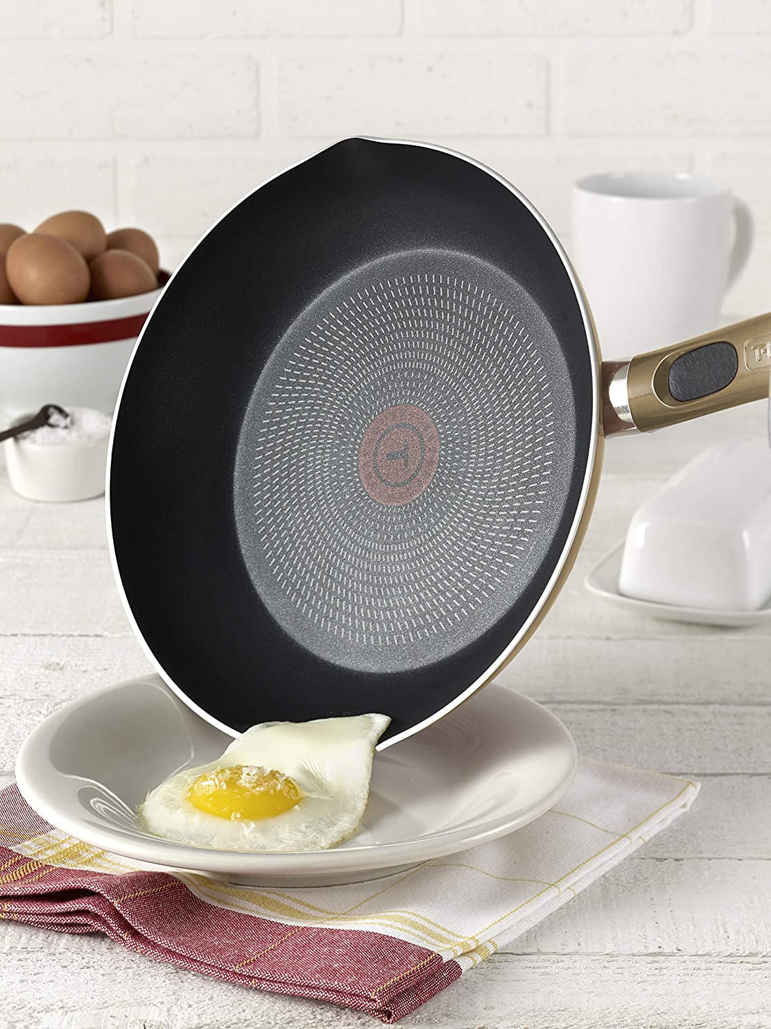 T-Fal B036S264 Excite 8 & 10.25 in. Non-stick Fry Pan Set, Bronze