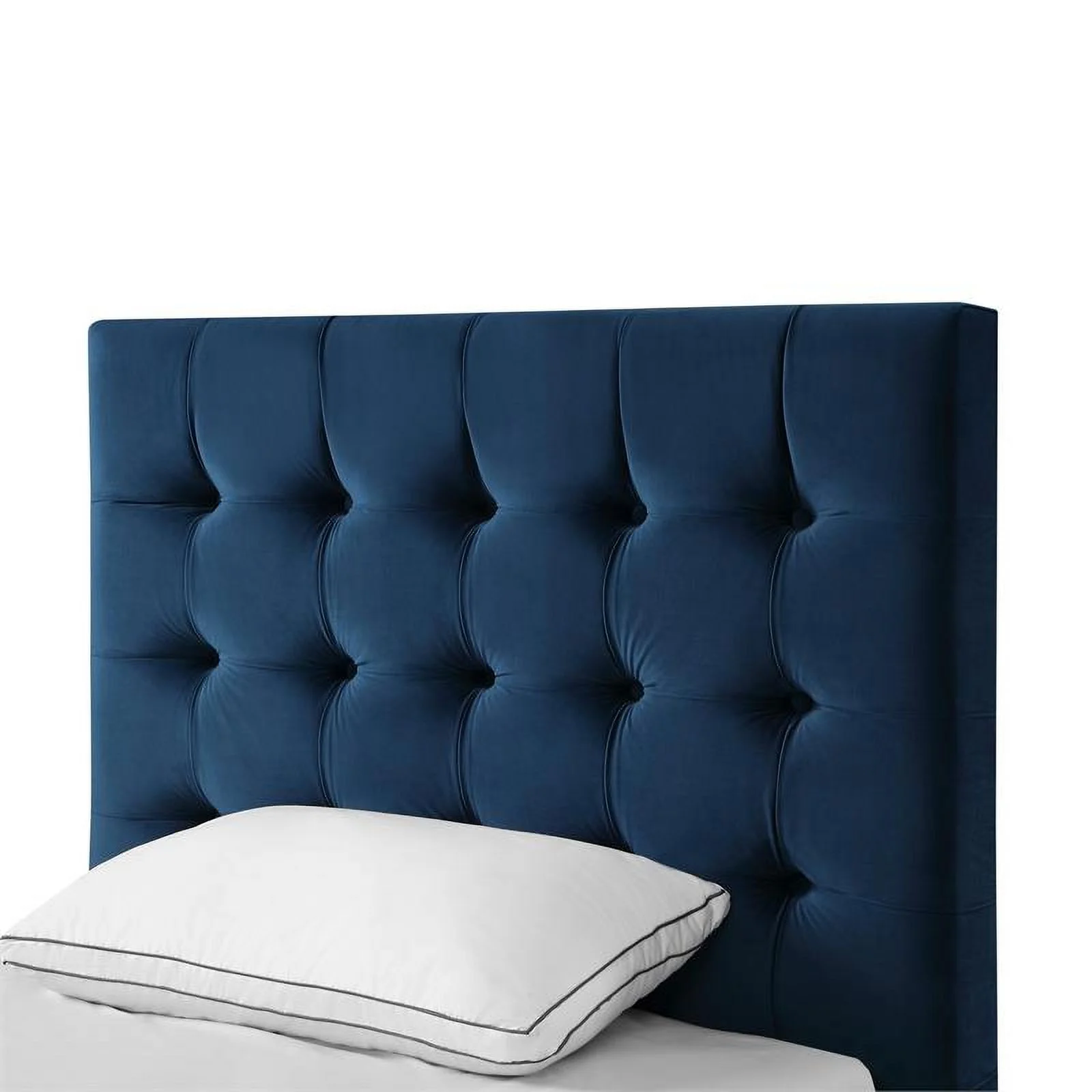 Blake Beds Navy Velvet Twin Button Tufted