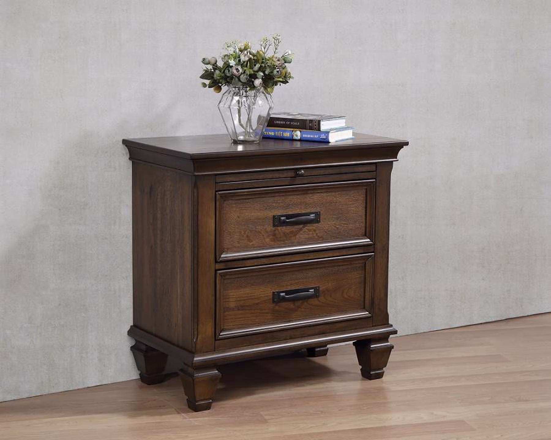 Coaster 200972-CO 2 Drawer Nightstand, Burnished Oak
