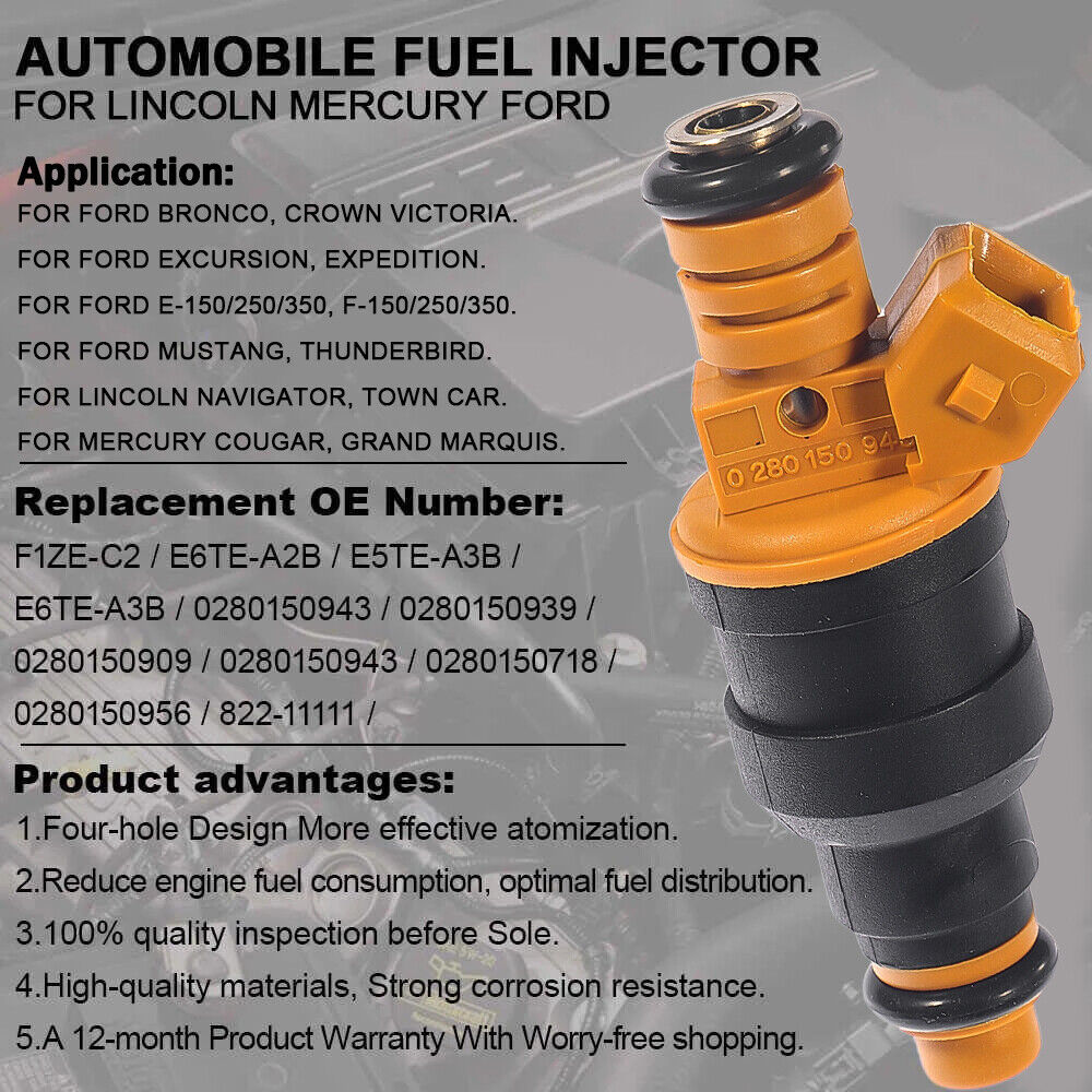KingFurt Ford Fuel Injector Set 8 - Bosch Flow Matched for 5.4 4.6 5.8 Engine - High Performance