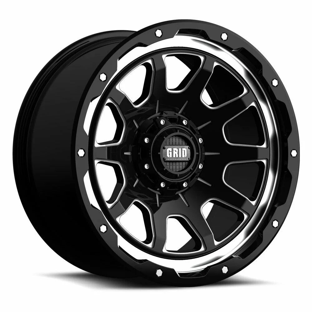 Grid OffRoad GD15 Custom Wheel for 17x9 inch Gloss Black with Milled Accents Rim 78.1mm Hub Bore Bore