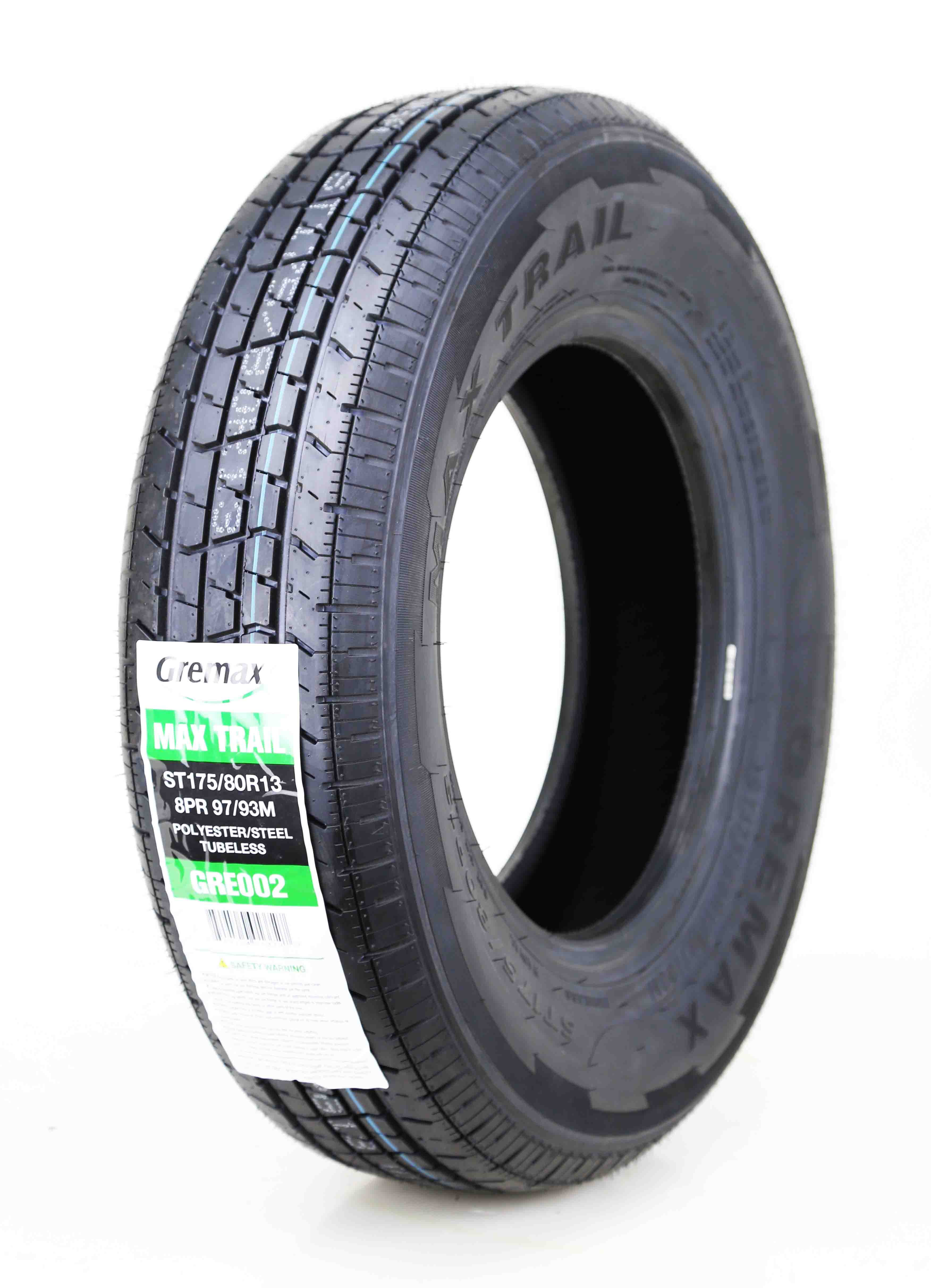 GREMAX Premium Radial Trailer Tire ST175/80R13 8PR Load Range D, Set One