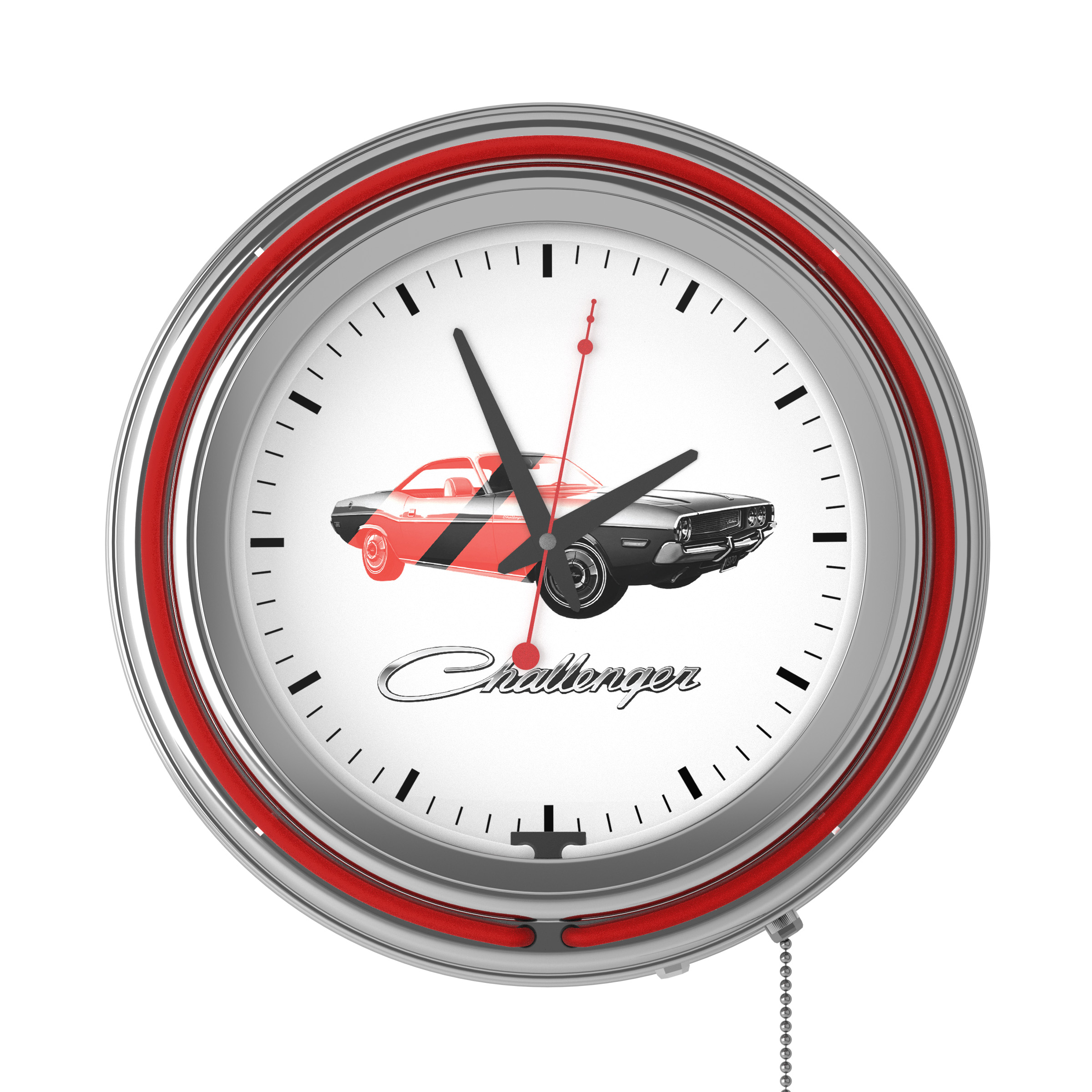 Dodge Challenger Stripe 2 Double Ring Neon Wall Clock