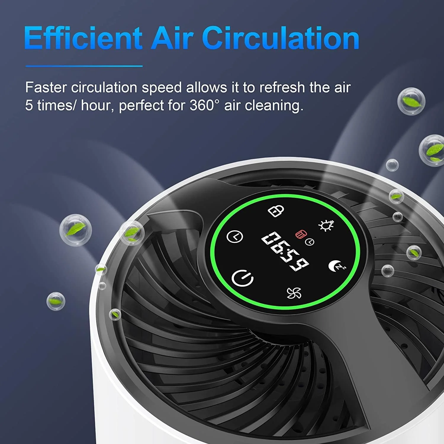 Open Box Air Purifiers Bedroom HEPA Air Cleaner For Pets Allergies TZ-K1 - White