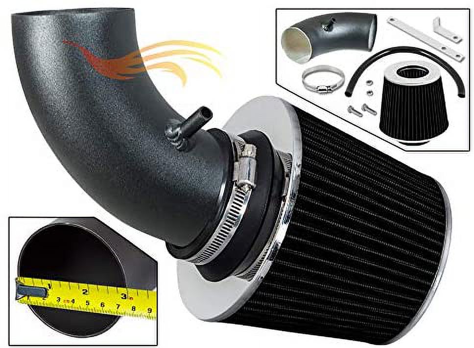 RW SERIES - MATTE BLACK PIPE GRAY - SHORT RAM INTAKE Compatible For 03-06 Chrysler PT Cruiser Turbo 2.4L L4