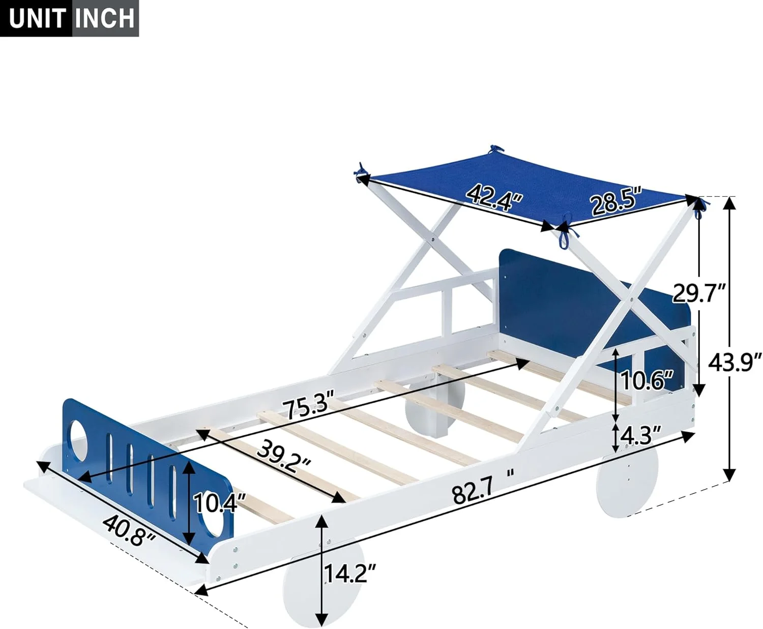 Car Bed With Headboard And Footboard Size Bed Frame With Ceiling Cloth For Storage