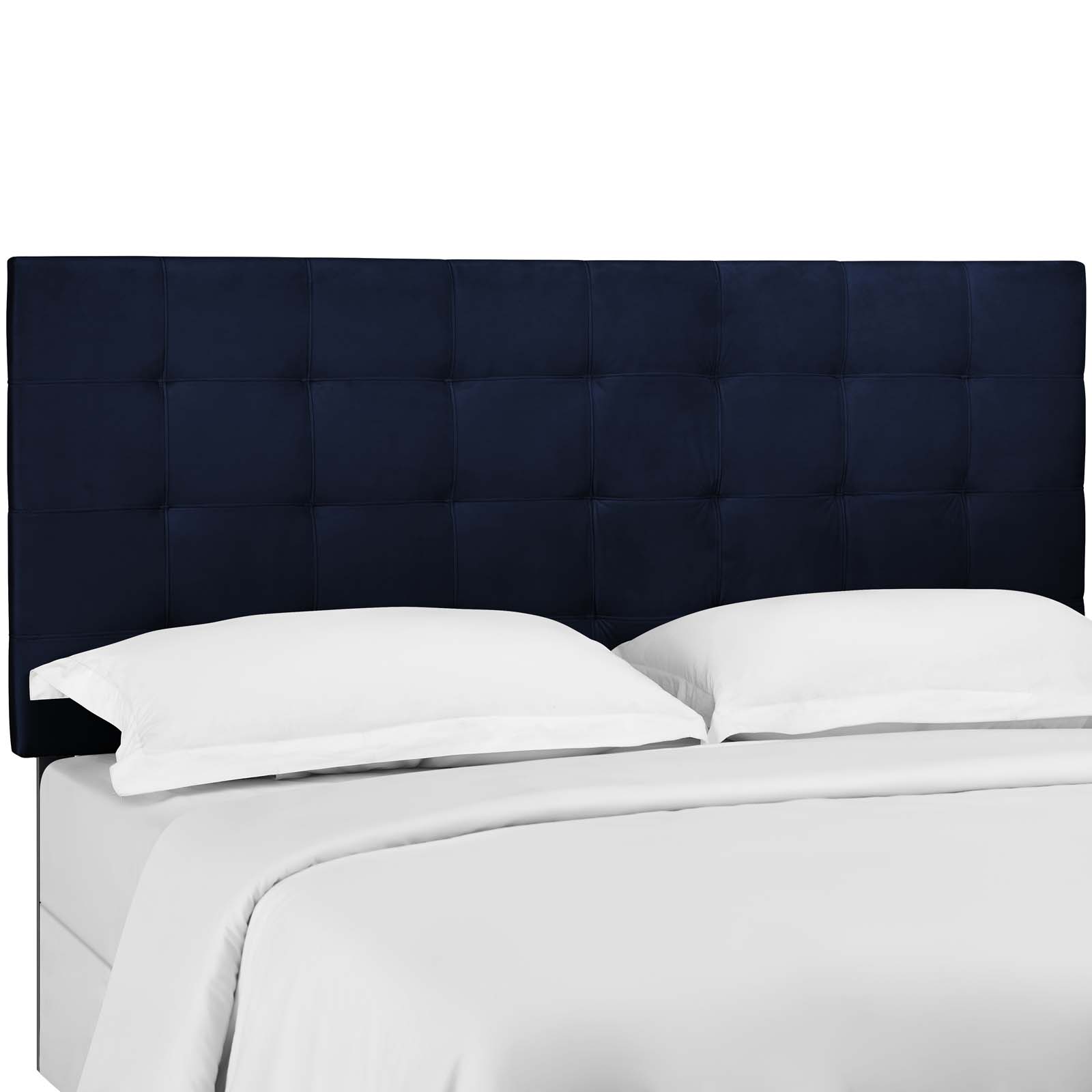 Modway Paisley Tufted Twin Upholstered Performance Velvet Headboard in Midnight Blue
