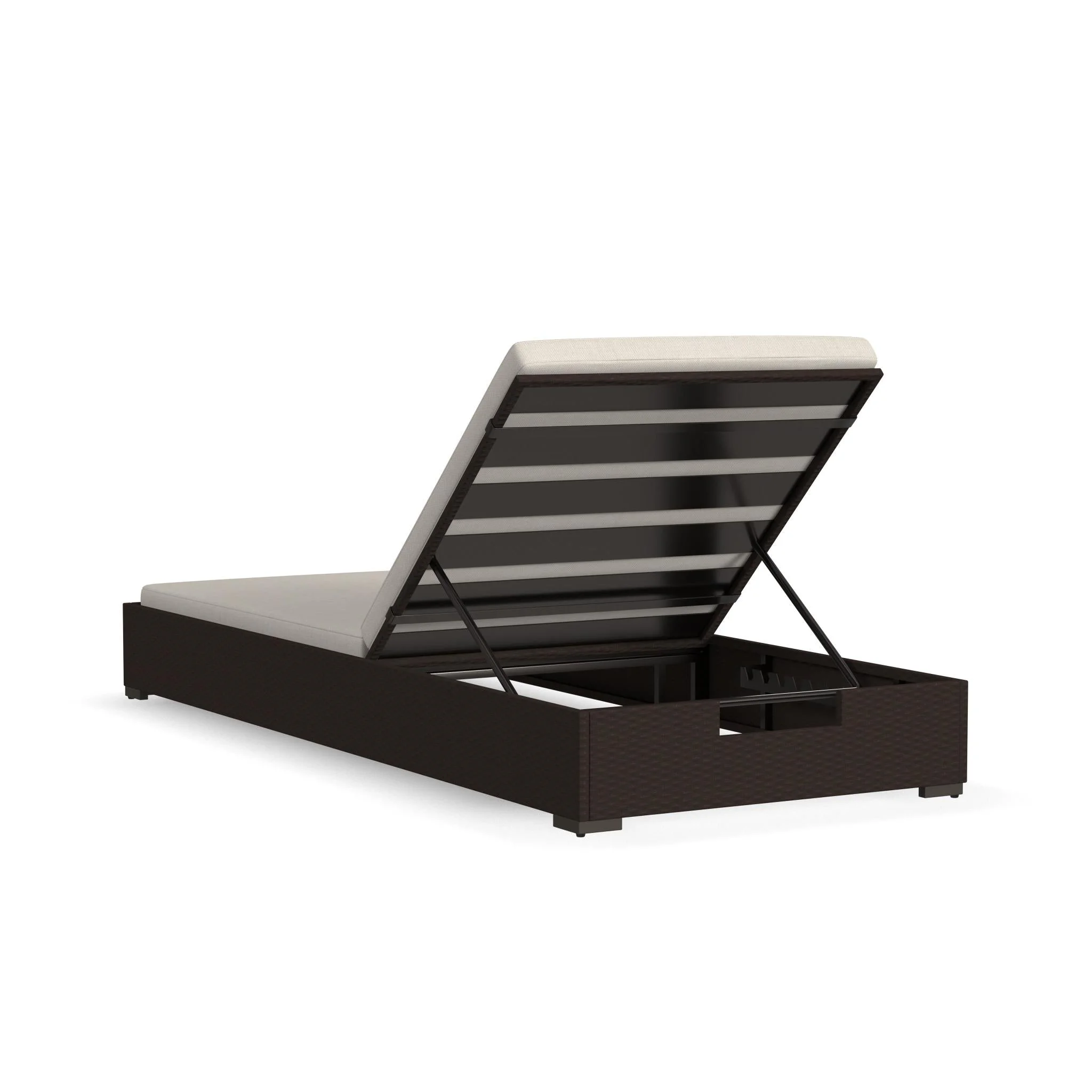 Homestyles Palm Springs Rattan Outdoor Chaise Lounge in Brown