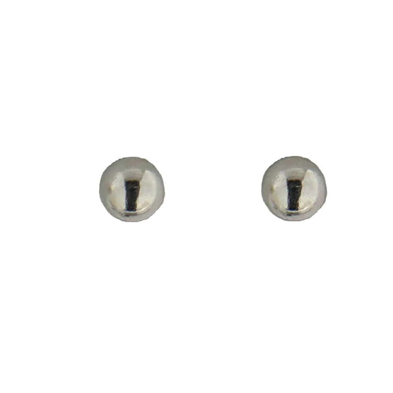 18K Solid White Gold 3mm Ball Covered Screwback Earrings