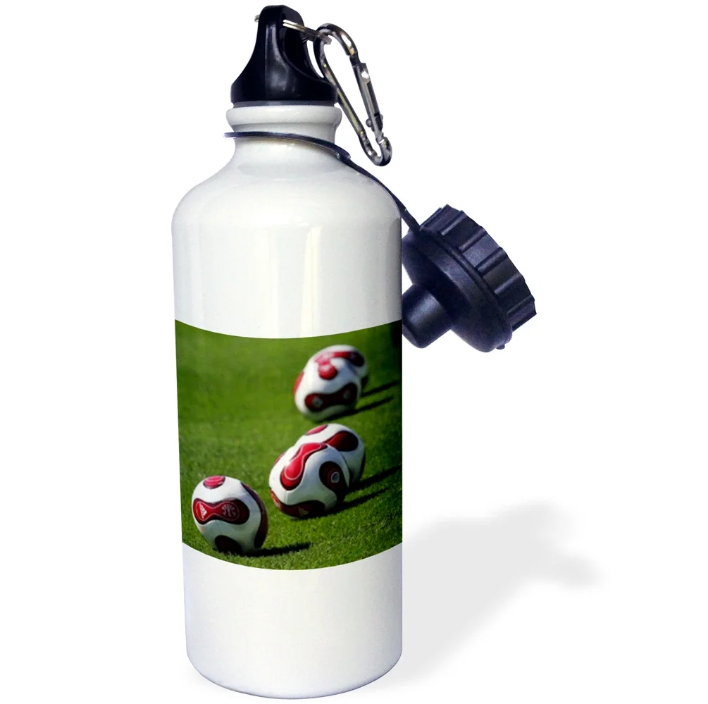 3dRose Soccer Balls, Sports Water Bottle, 21oz