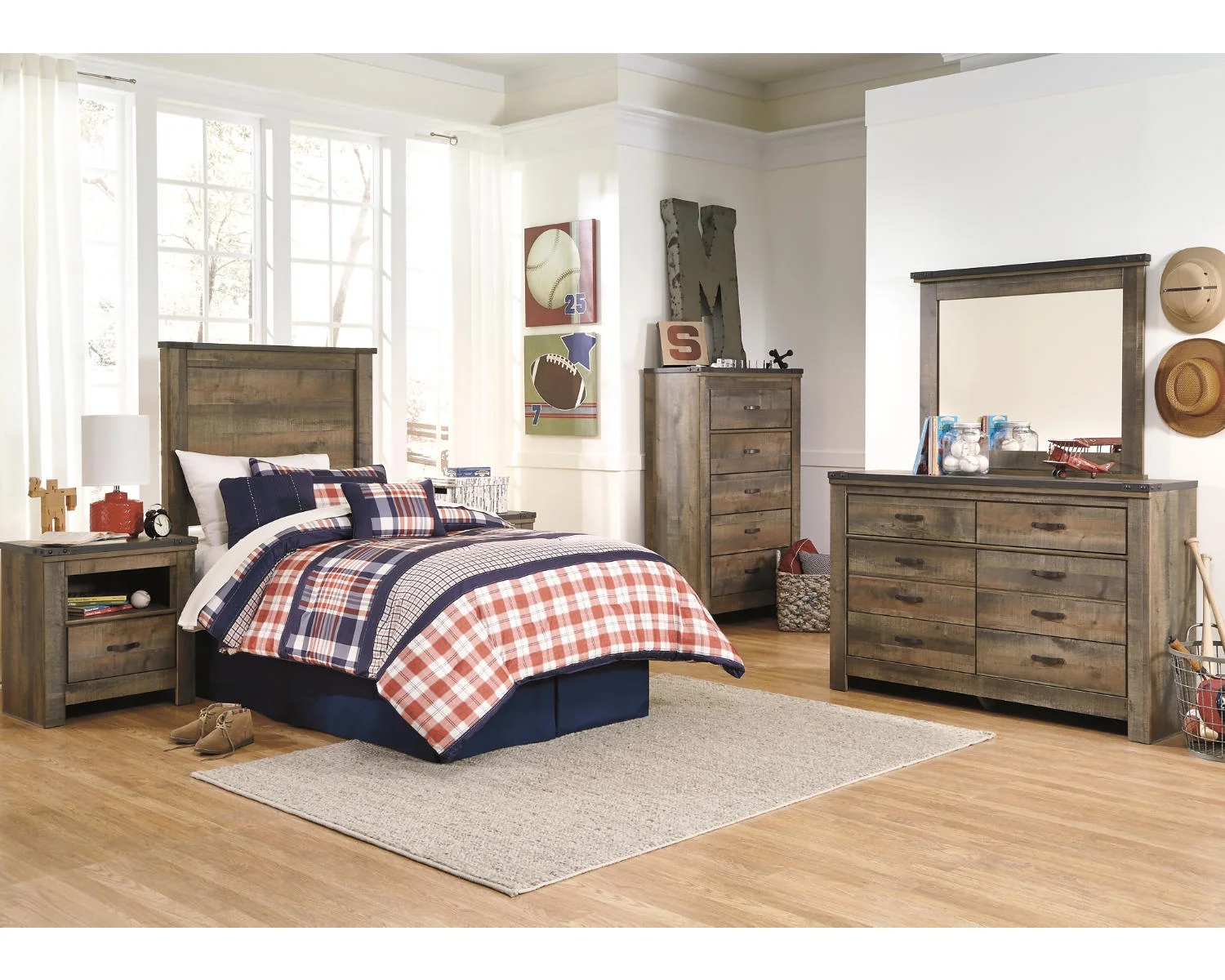 Signature Design by Ashley Casual Trinell Twin Panel Headboard  Brown