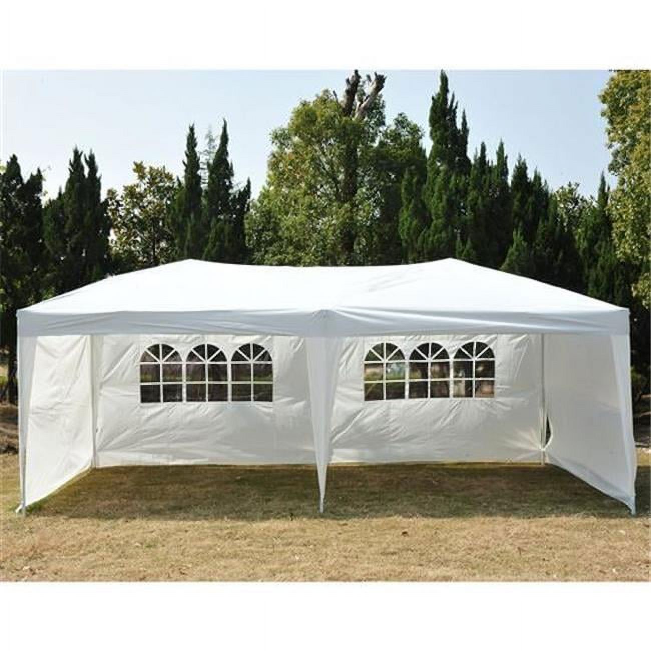 Outdoor 10 x 20 ft. Easy Pop Up Canopy Tent White with 4 Removable Side Walls