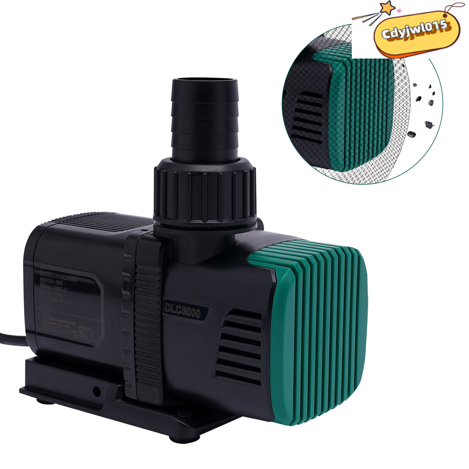 Black, Green 1500L/H Black, Green Submersible Water Frequency Conversion Pump Suitable Fresh Water and Seawater