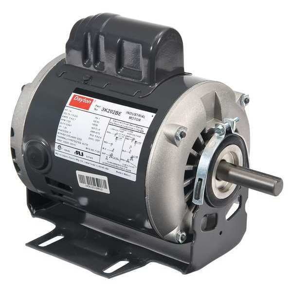 1 pc, Dayton Capacitor-Start Belt Drive Motor, 1/3 HP, 115/230V AC Voltage, 56 Frame, 1,725 Nameplate RPM