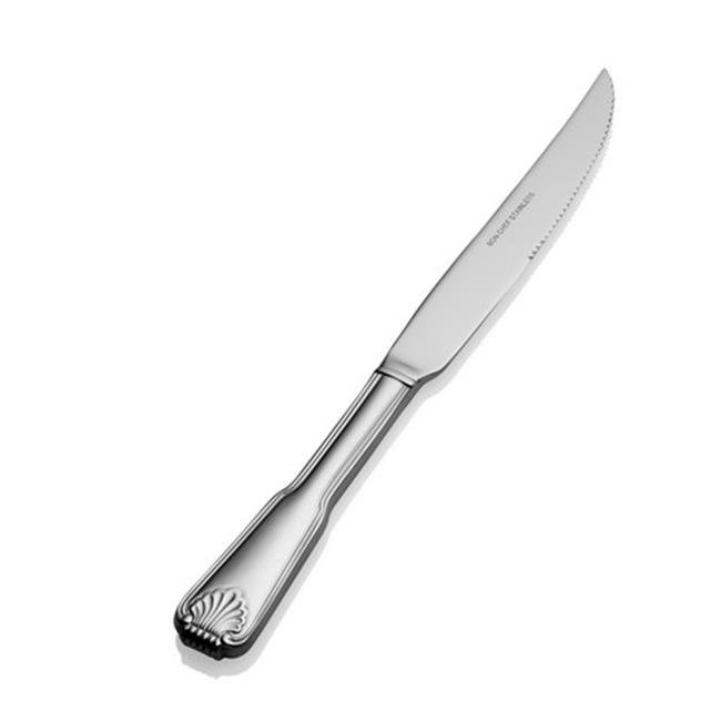 Bon Chef S2015 9.48 in. Shell Euro Solid Handle Steak Knife, Pack of 12
