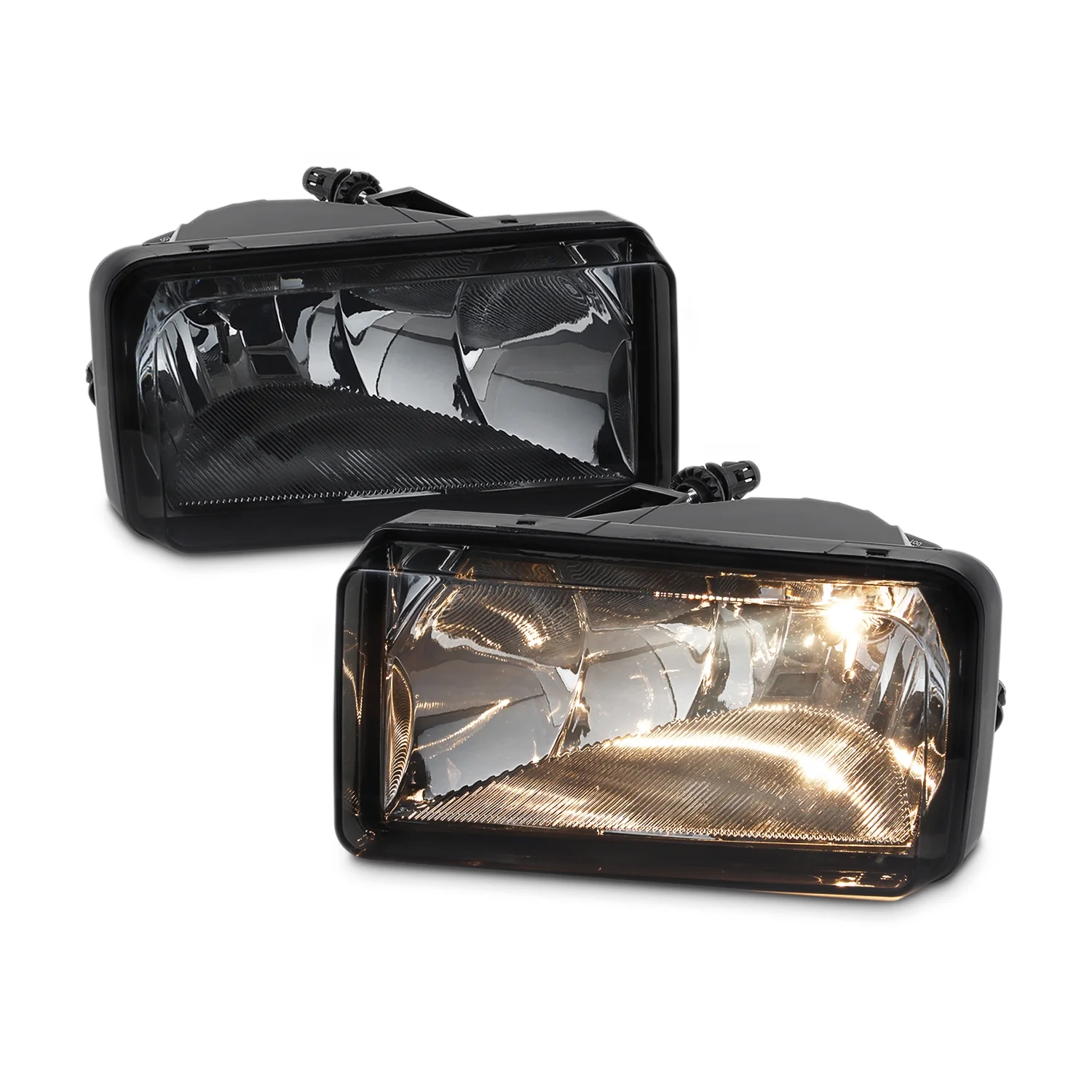 AKKON - For 2007-2013 Chevy Silverado Suburban Tahoe Avalanche Smoke Bumper Fog Lights with Bulbs - Pair