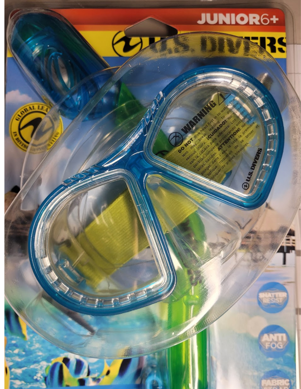 U.S. Divers Toucan Jr Kids Snorkeling Combo Ages 6+ (Green) Mask and Snorkel Included