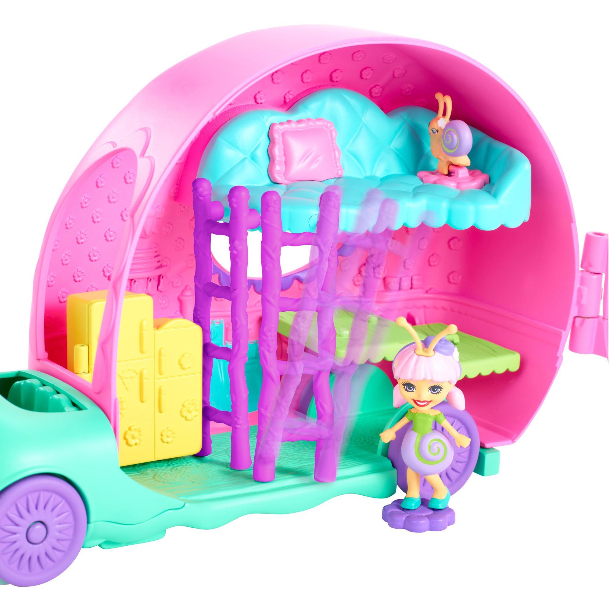 Enchantimals Slow-mo Camper Vehicle Playset with Saxon Snail Doll