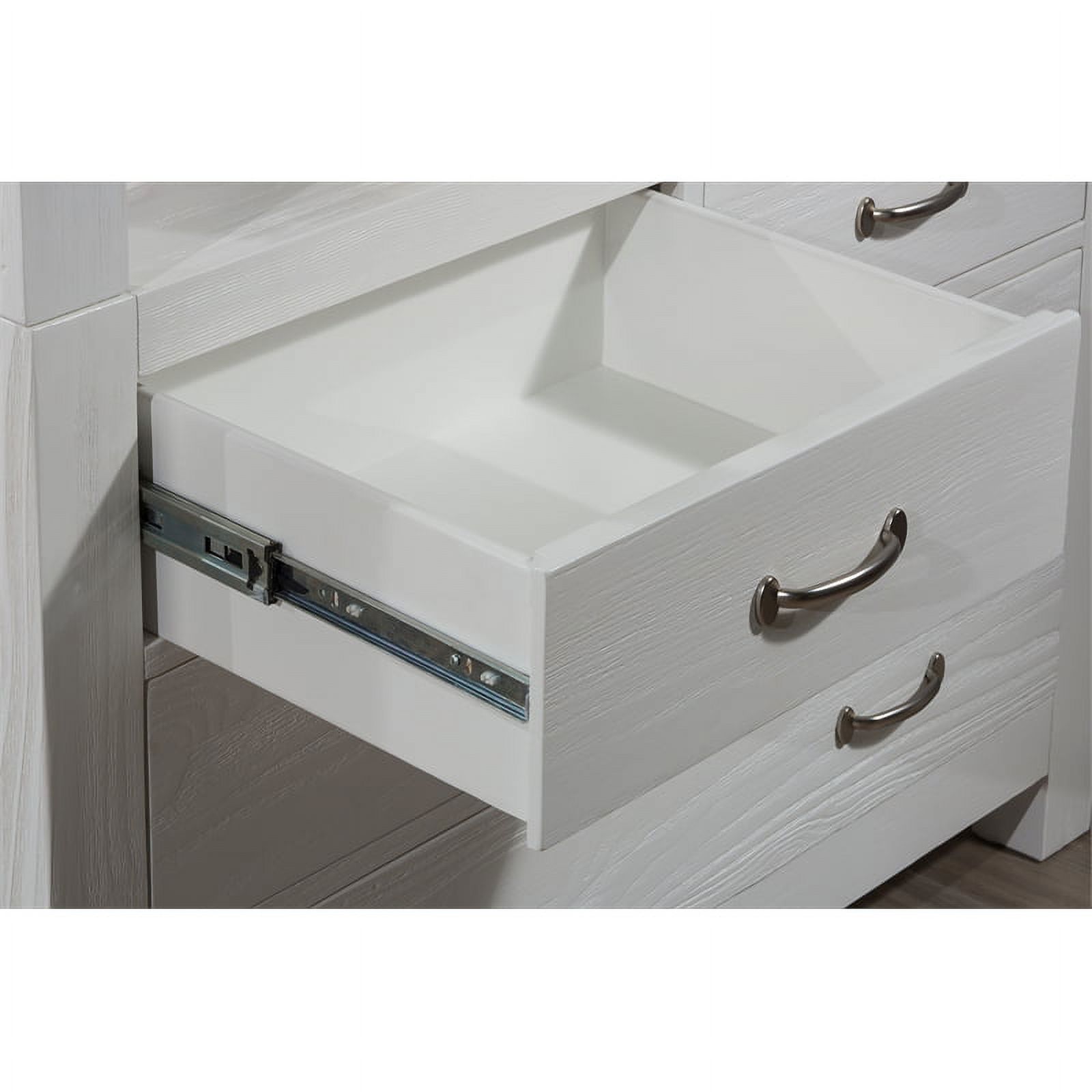 Pemberly Row Twin Wooden Loft Bed with Dresser and Hanging Nightstand in White