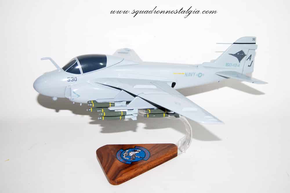 VA-36 Roadrunner A-6e (1990) Intruder Model, 1/36th Scale, Mahogany, Navy