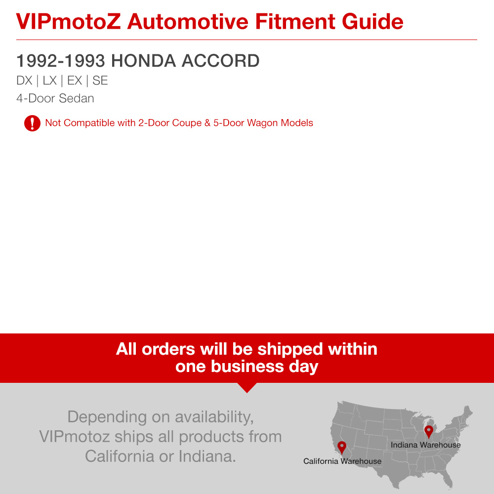 VIPMotoZ 1992-1993 Honda Accord Sedan Tail Lights, Driver & Passenger Side