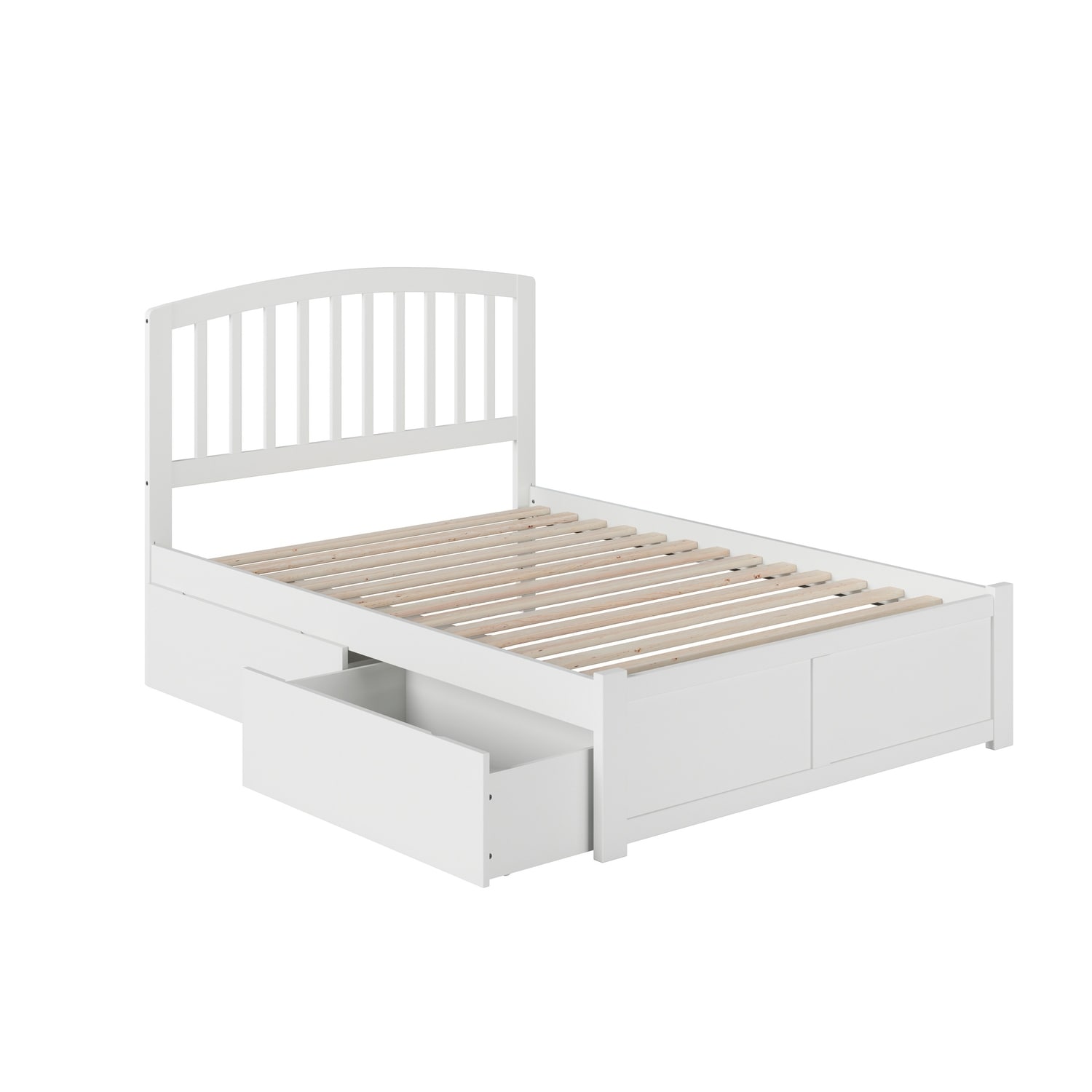 AFI Richmond Full Platform Bed with Footboard and 2 Drawers in White
