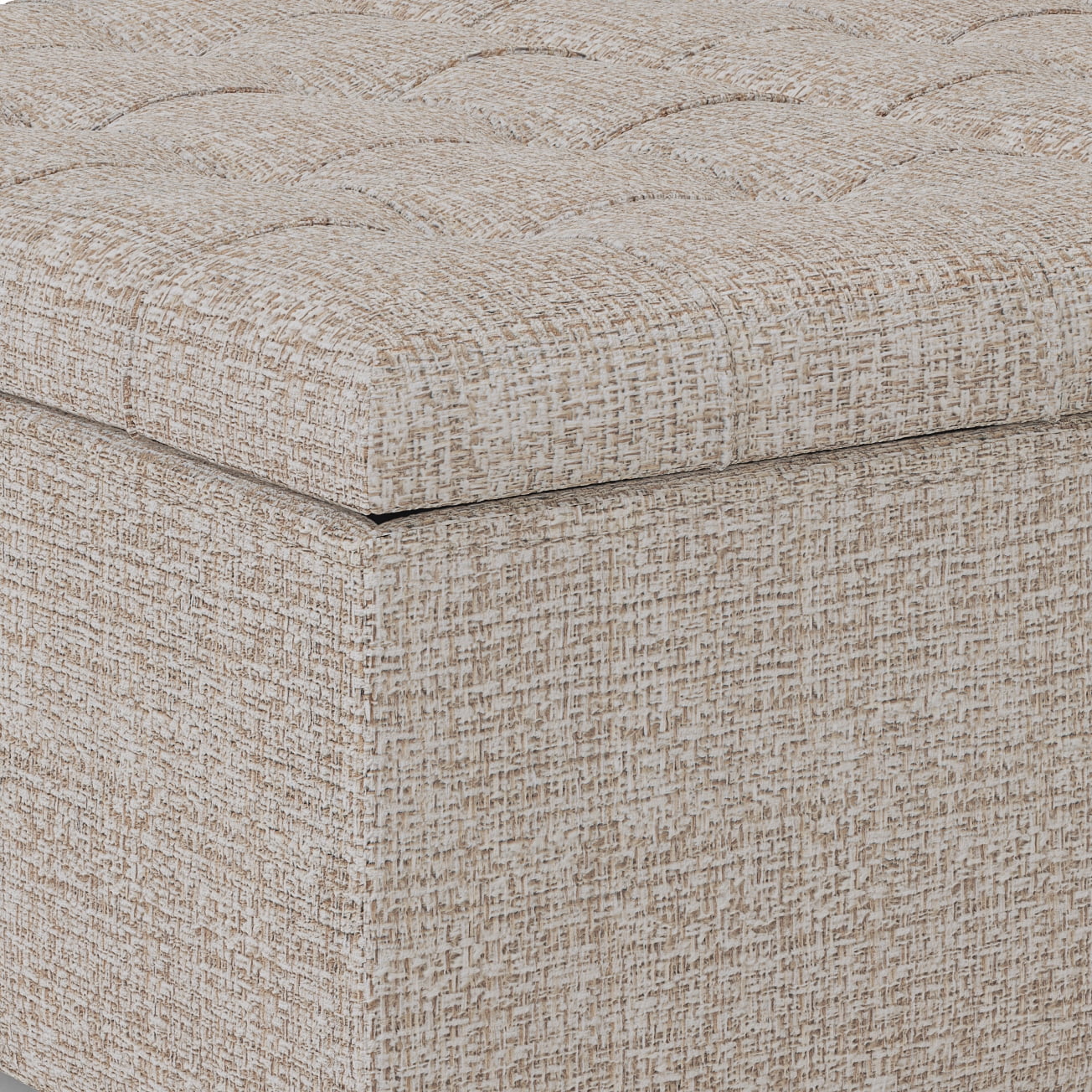 Coffee Table Storage Ottoman in Platinum