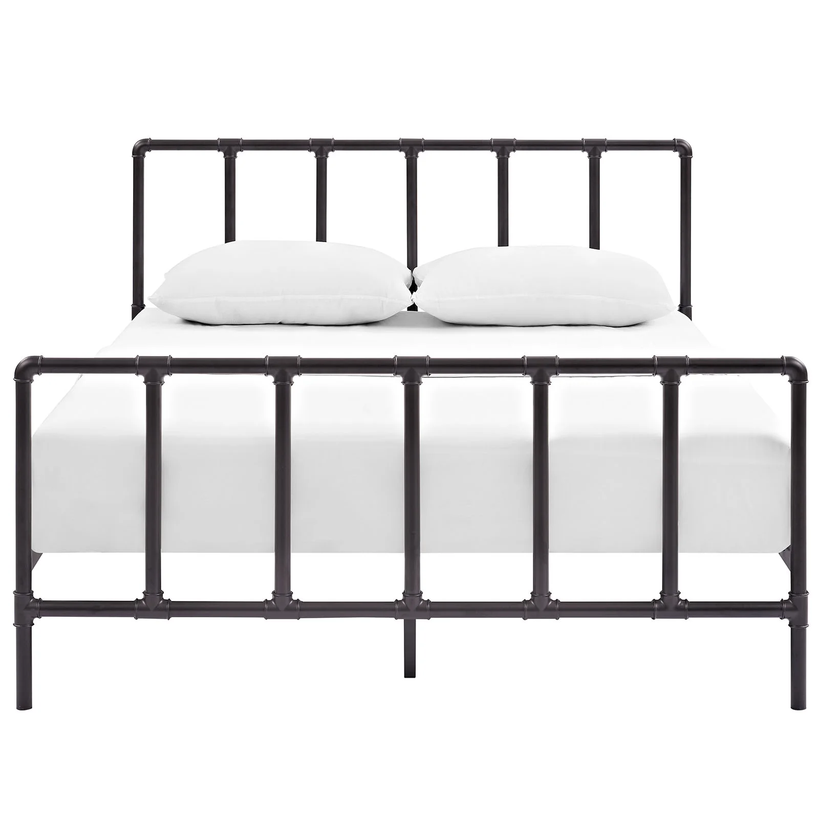 Modway Dower Queen Stainless Steel Bed in Brown