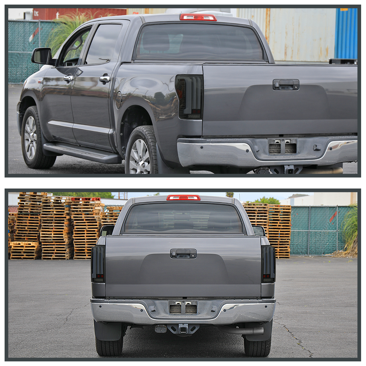 Spec-D Tuning Black Housing Smoke Lens Full LED Tail Lights Compatible with 2007-2013 Toyota Tundra