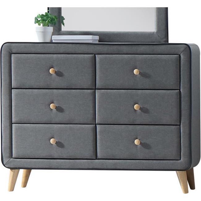 Valda Dresser - Light Gray Fabric - 34 x 43 x 16 in.