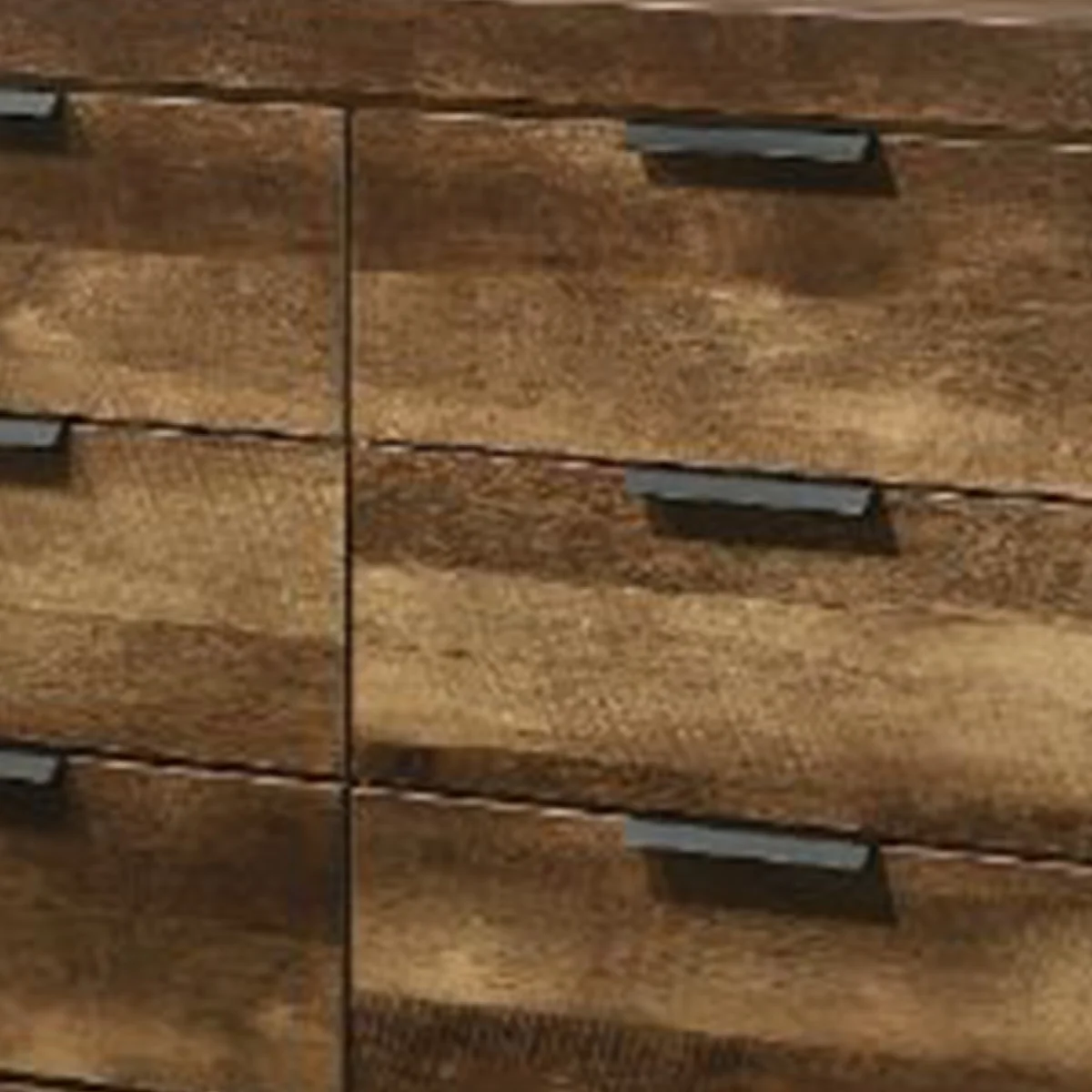 Dresser with 6 Drawers and Plank Style, Rustic Oak Brown