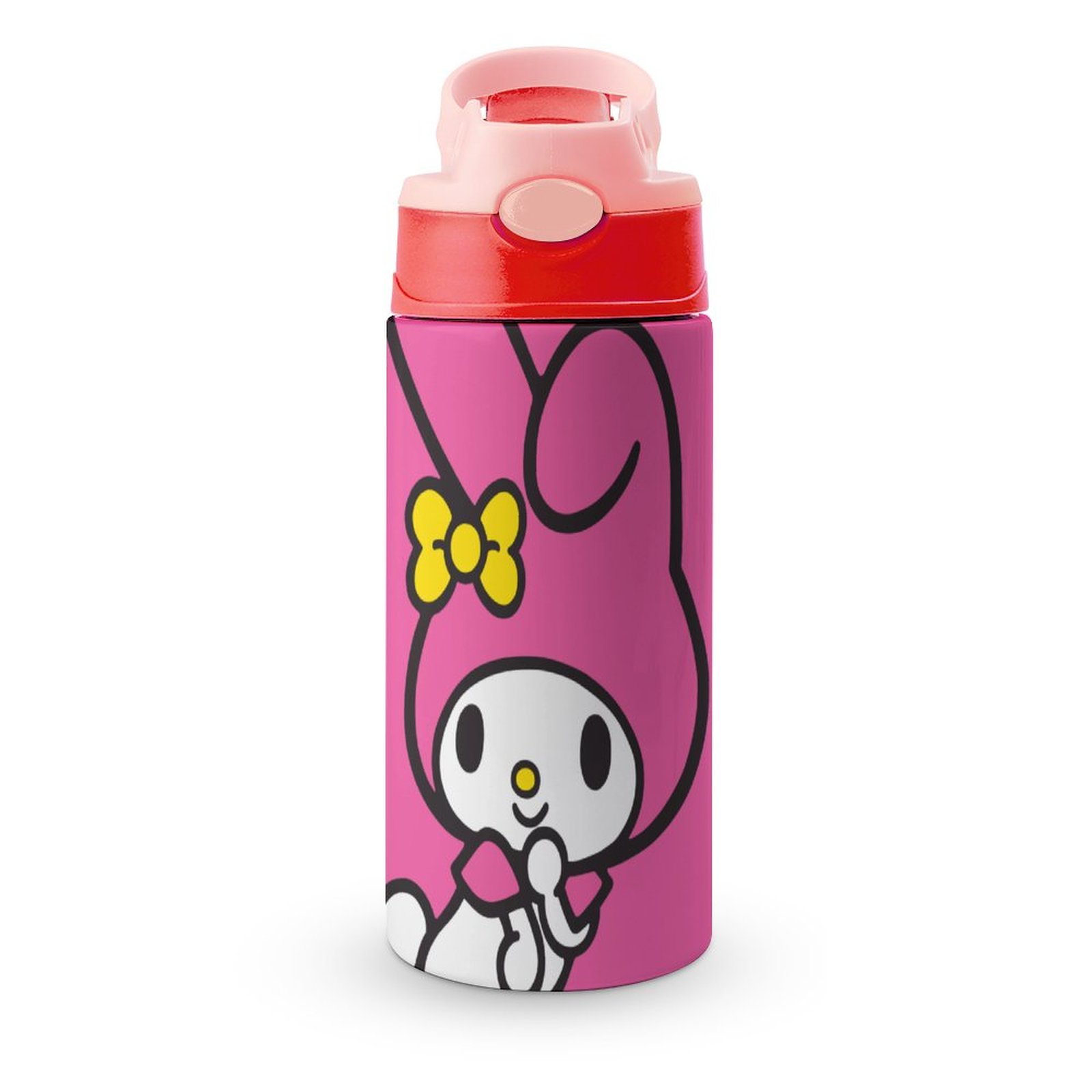 Pink-Rabbit My Melody Children's Water Bottle Vacuum Insulated Stainless Steel Cup With Straw Toddler Thermoses