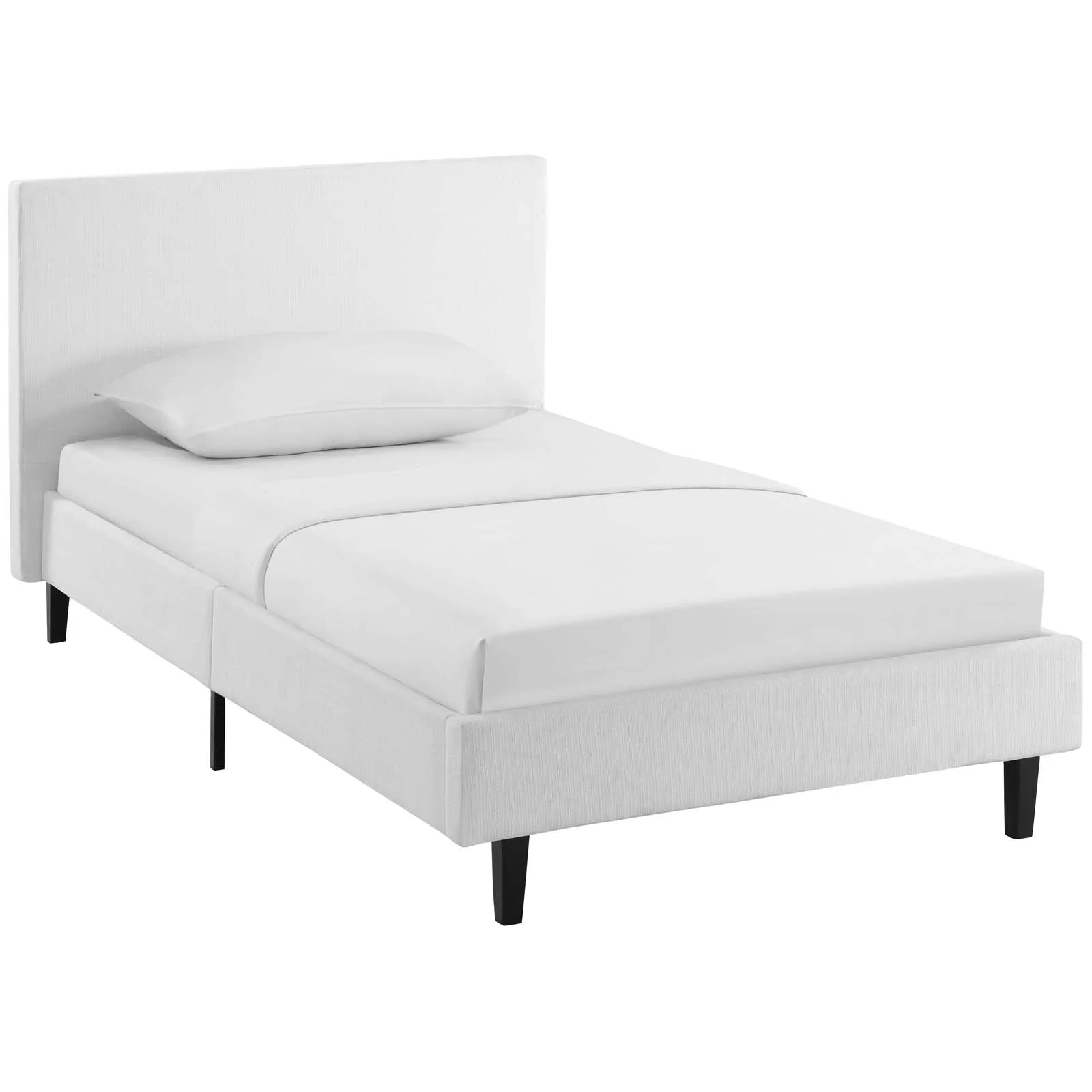 Modway Anya Twin Fabric Bed in White