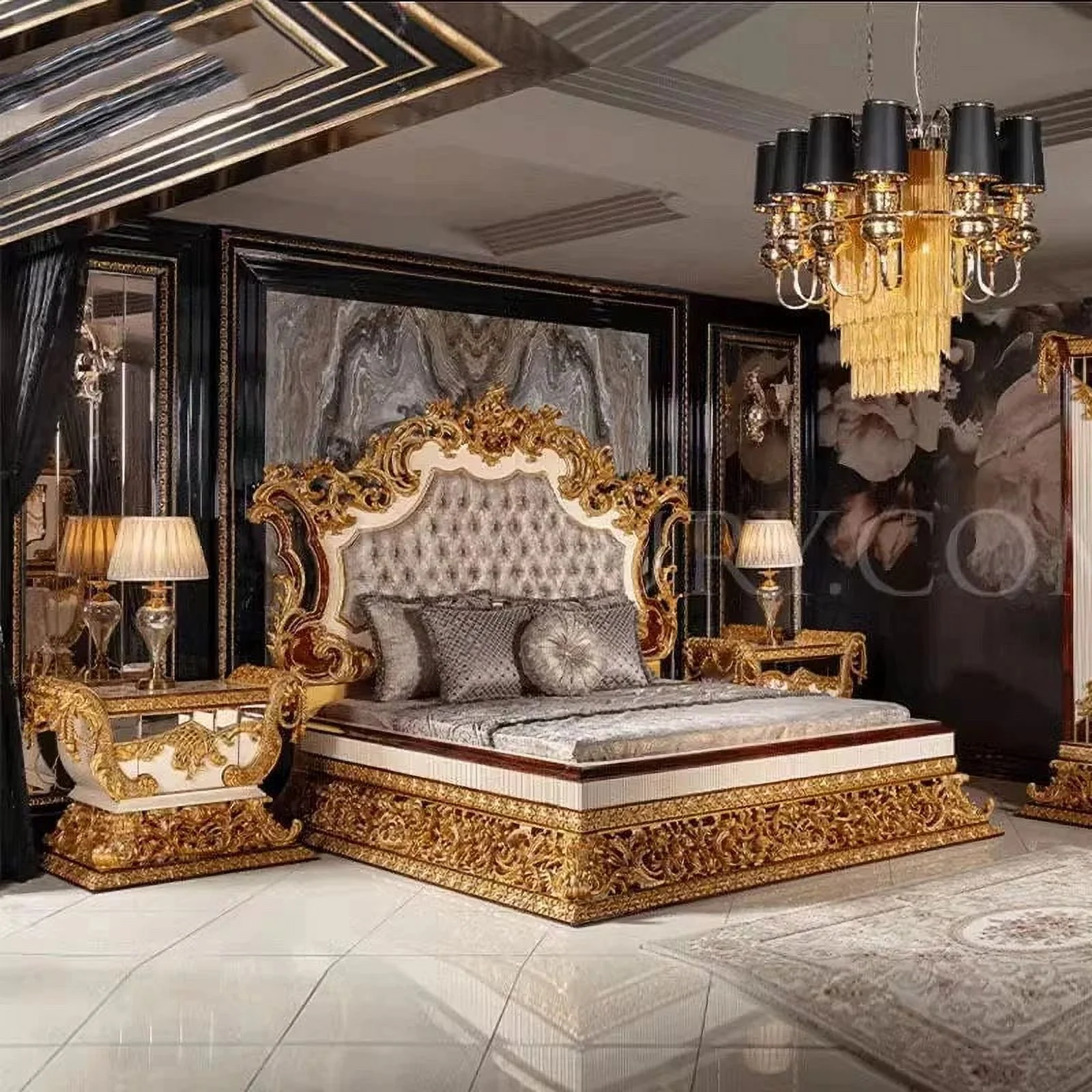 Master Aesthetic Bed Frames Queen Vip Unique Europian Platform King Size Bed Modern Luxury Camas De Dormitorio Home Furniture