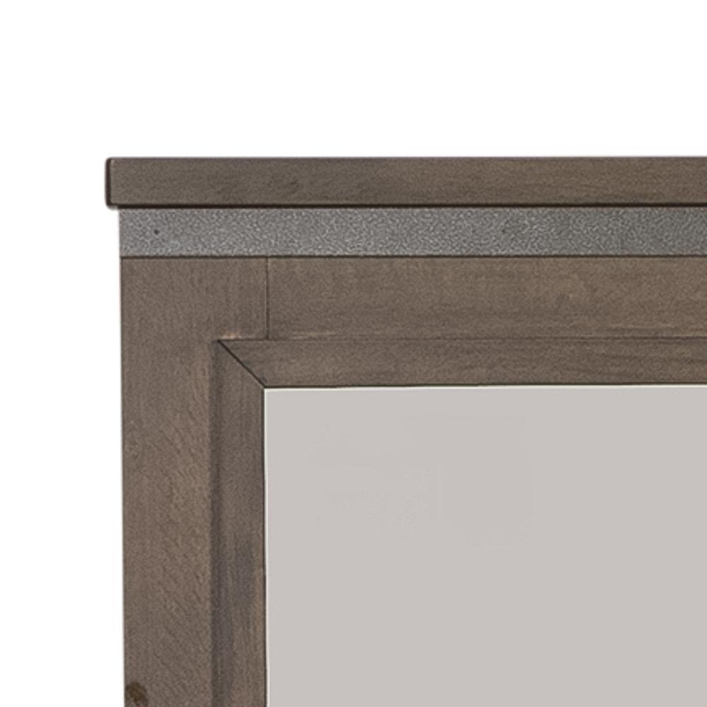 Liberty Furniture Dresser & Mirror (759-BR-DM), Rock Beaten Gray Finish with Saw Cuts