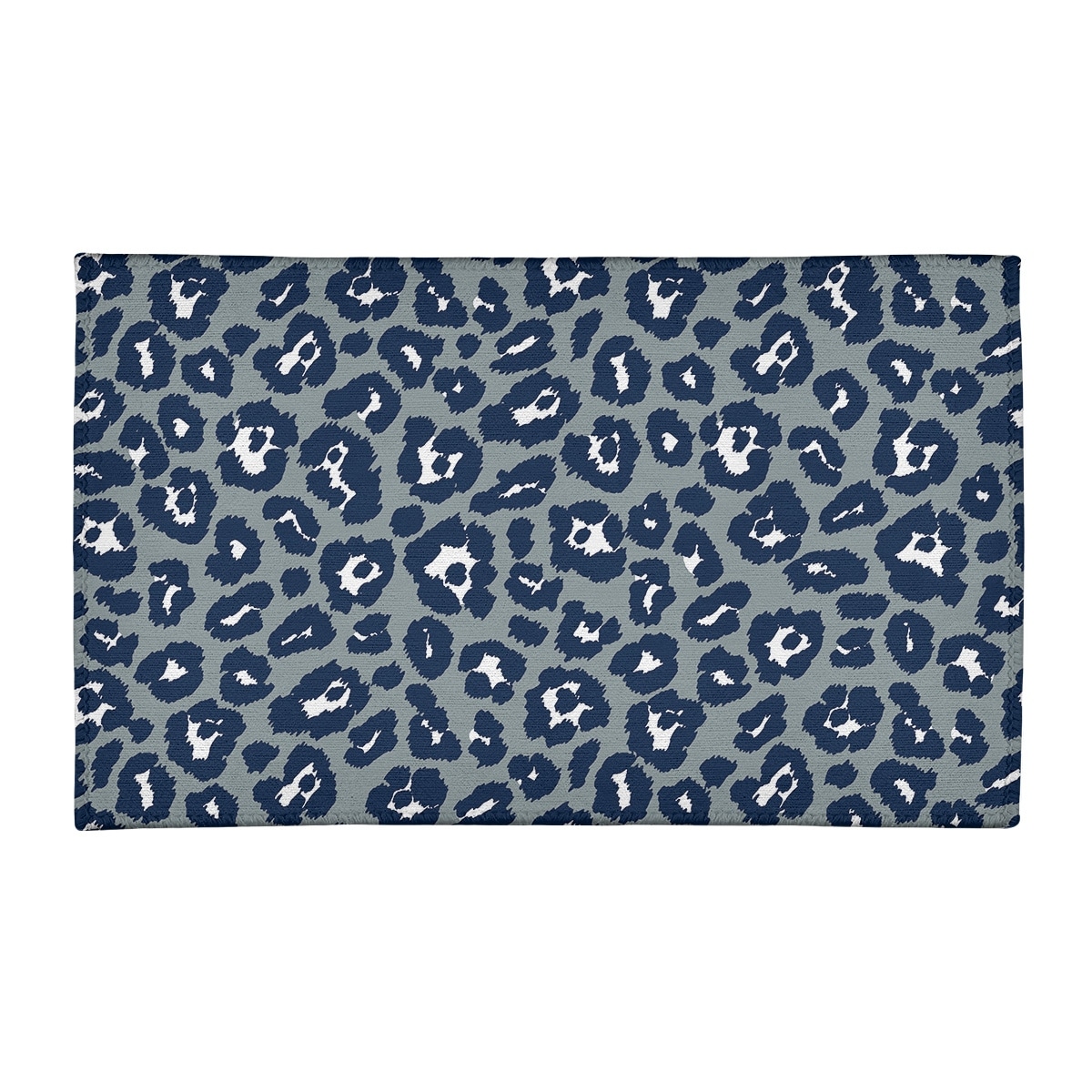 ArtVerse Dallas Football Leopard Print Area Rug White/Silver/Blue 2' x 3' 2' x 3'