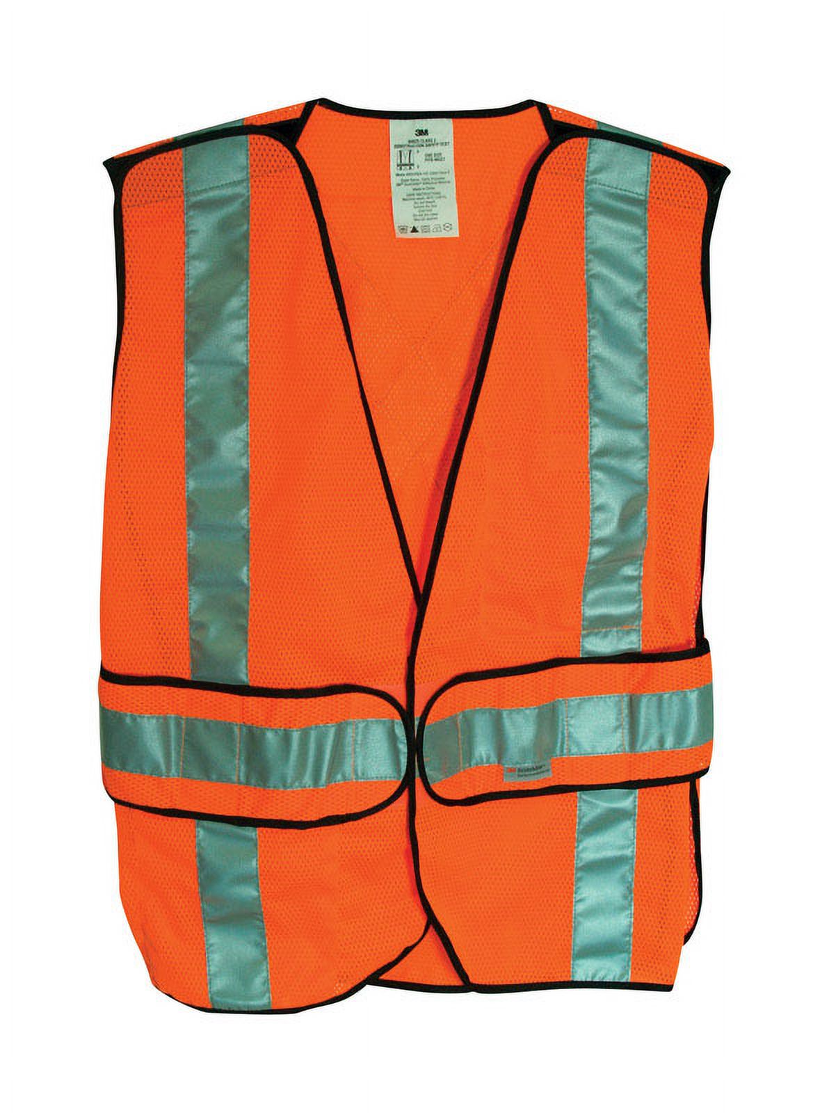 1 Pc, 3M Scotchlite Reflective Safety Vest With Reflective Stripe Orange One Size Fits Most