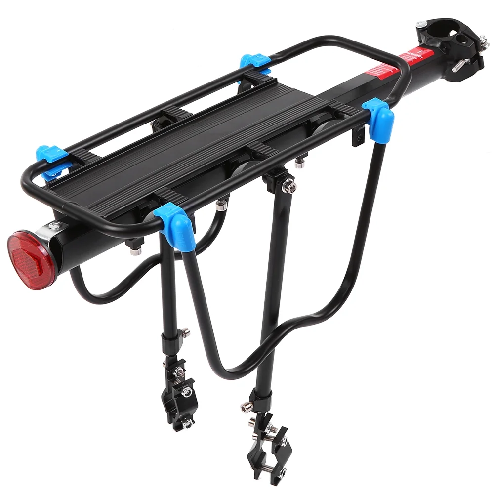 Tomshoo Adjustable Bike Cargo Rack Aluminum Alloy Mountain Bike Rear Rack Pannier Luggage Carrier Rack
