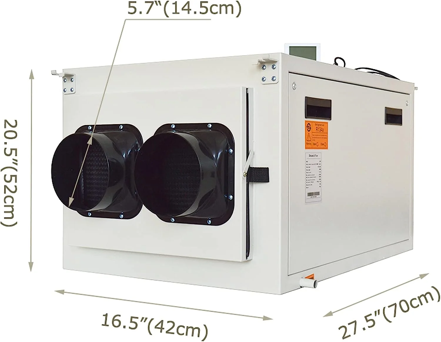 EQCOTWEA Ceiling Dehumidifier Garage Commercial Basement Dehumidifier 85L/D-170L/D