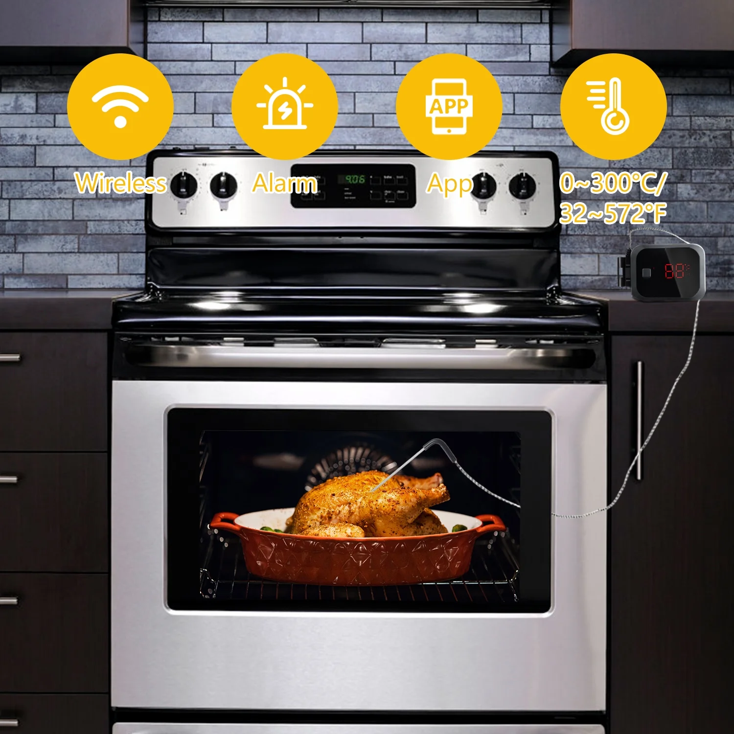 Inkbird IBT-2X Digital BBQ Grill Bluetooth Oven Smoker Thermometer ,Dual Probes