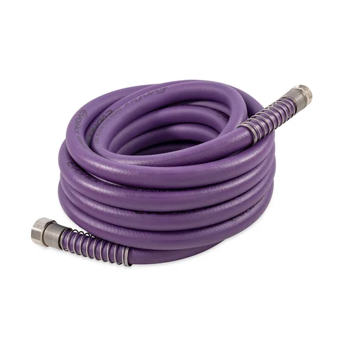 Camco EvoFlex 25-Foot Camper/RV Drinking Water Hose | Features an Extra Flexible Design with Stainless Steel Strain Relief Ends | Lead-Free, BPA-Free & Phthalate-Free | Purple (22582)