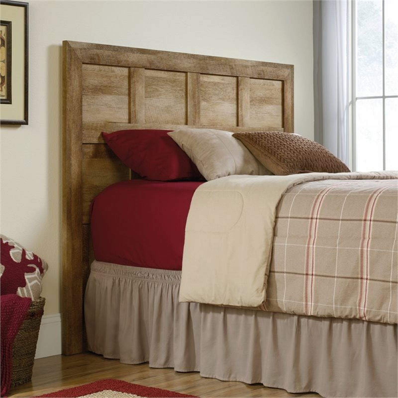 Pemberly Row Full Queen Panel Headboard in Craftsman Oak