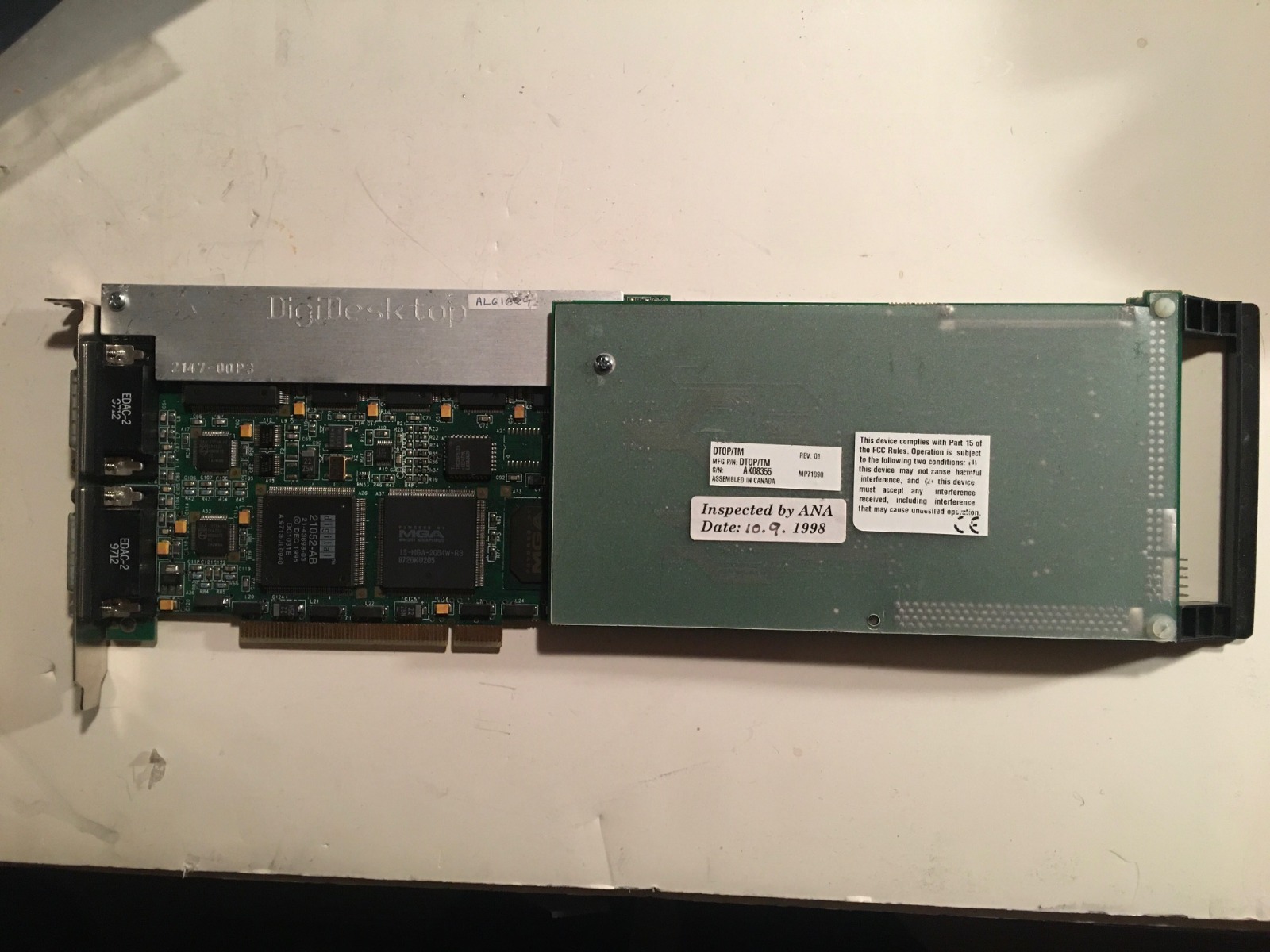 MATROX DIGIDESKTOP 681-01 REV.B PCI VIDEO CARD, DTOP/22/16 REV.01