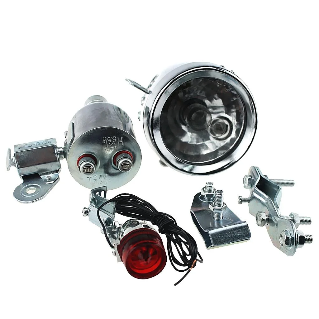 Retro Headlight Light ,12V 6W Bike Lamp Friction