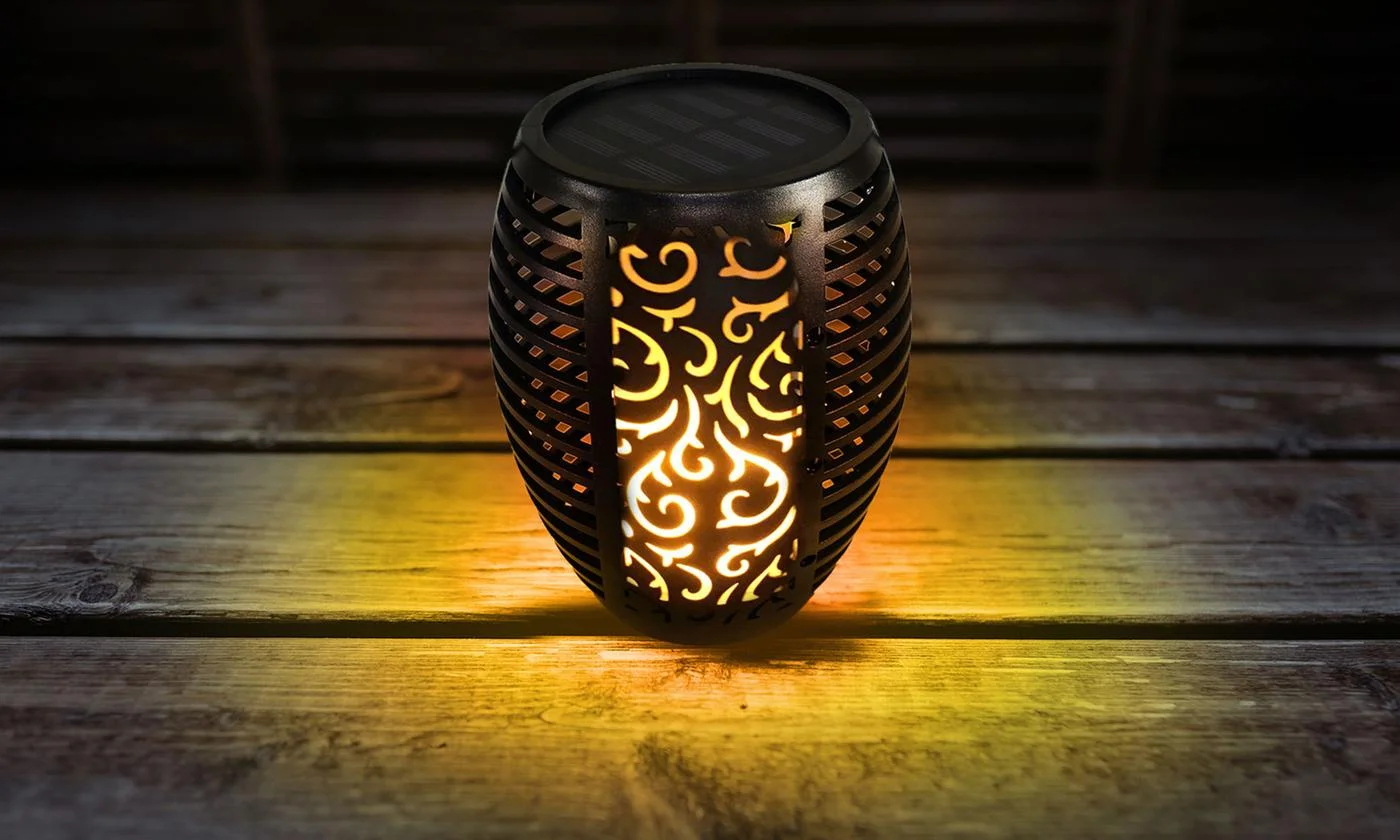 Solar Powered 32 LED Dancing Flickering Flame Tiki Torch Light for Outdoor Landscape Decoration Garden Deck Patio Bar